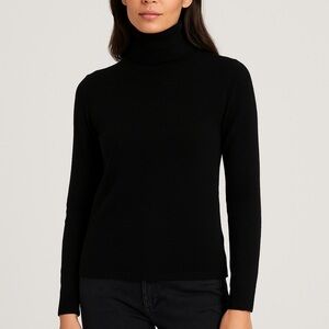 EILEEN FISHER Italian Yarn Black Turtleneck Sweater – Size S/P